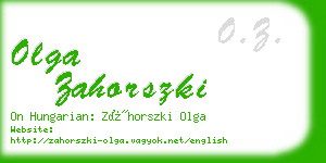 olga zahorszki business card